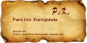 Pantits Kunigunda névjegykártya